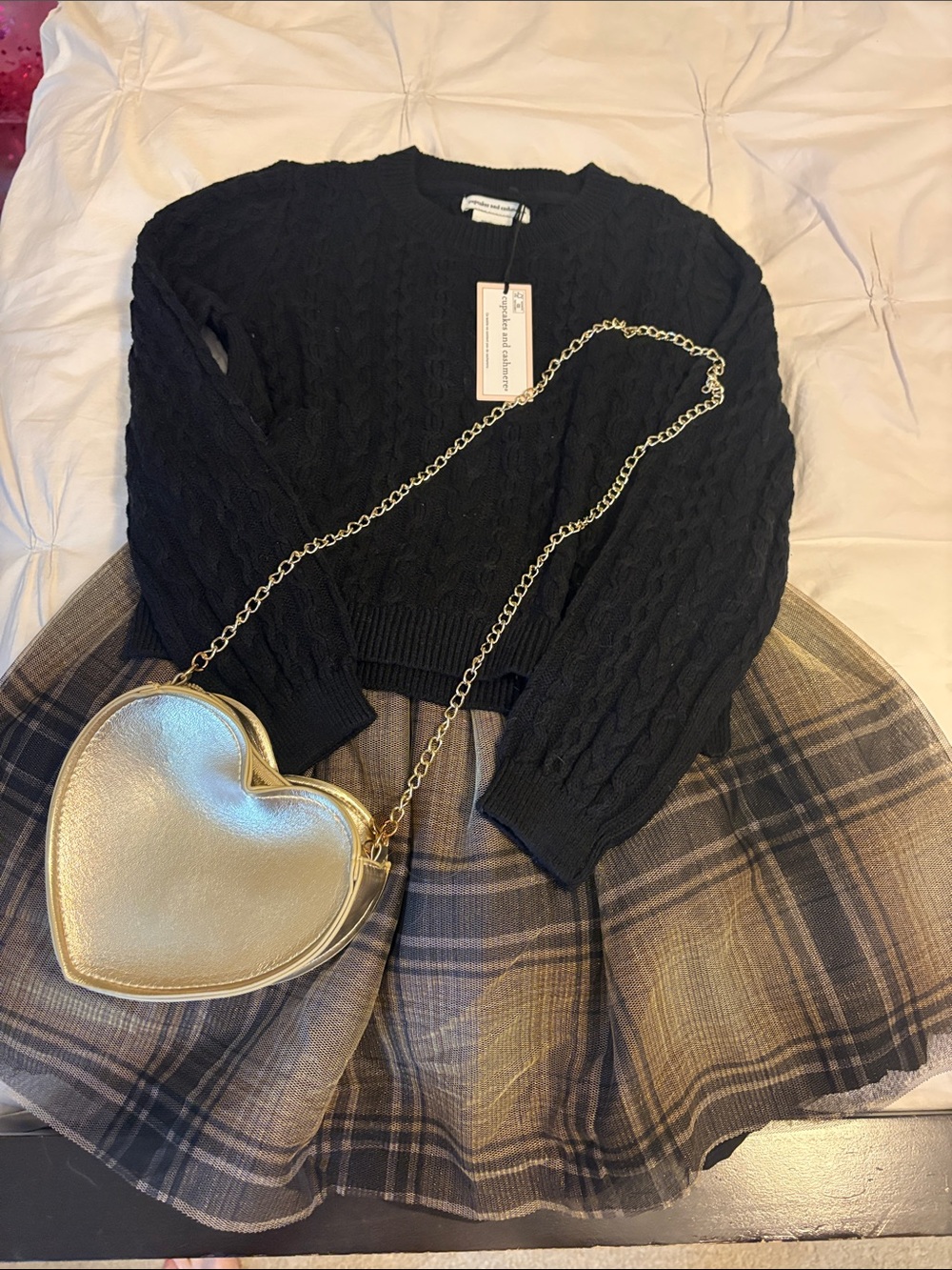 NWT CUPCAKES & CASHMERE girls skirt set with purse